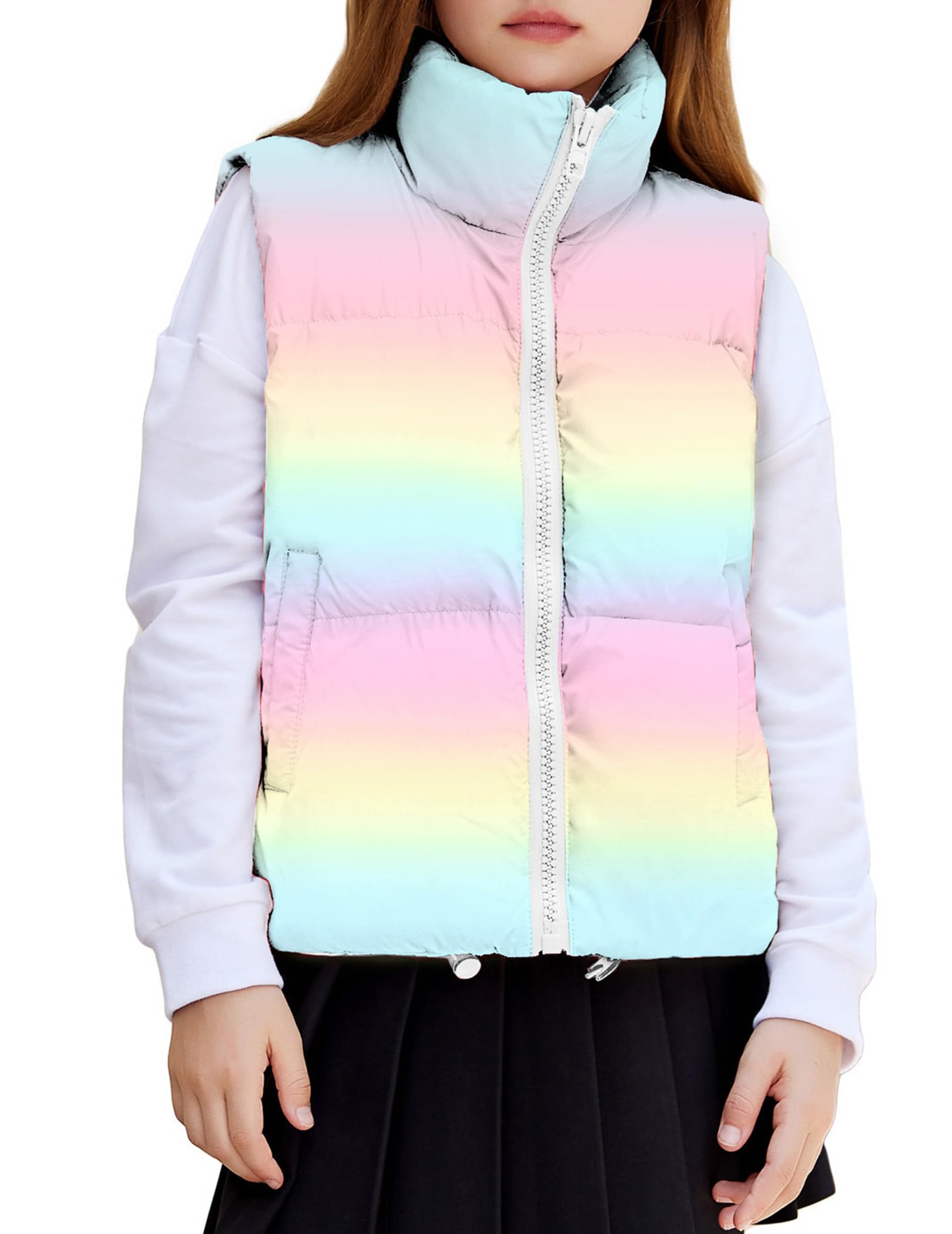 Arshiner Girls Puffer Vest Lightweight Winter Zipper Outwear