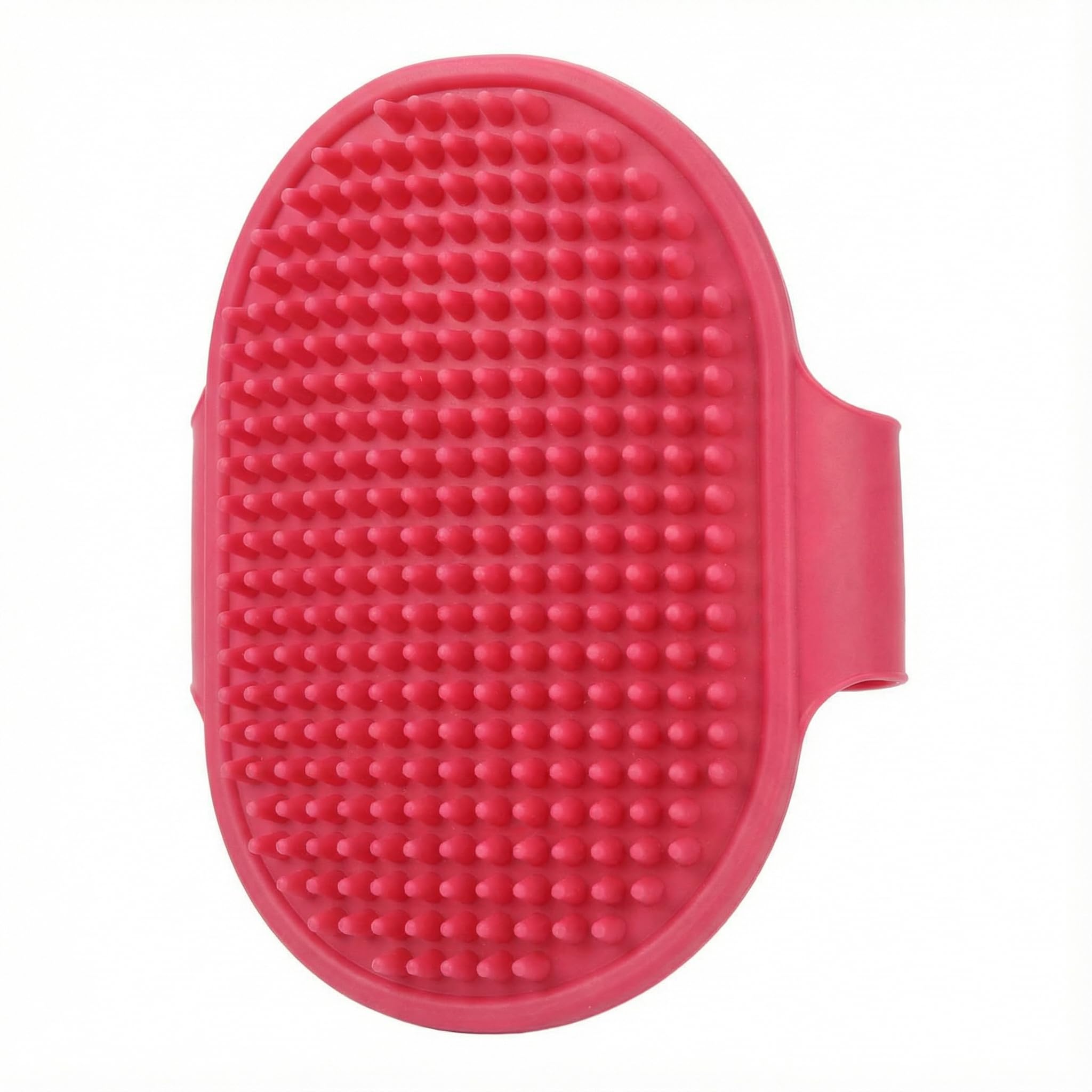 Red Pet Bath Brush for Grooming and Gentle Shampoo, Designed for Dogs and Cats