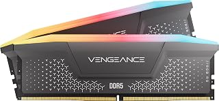 Corsair Vengeance RGB RS DDR5 16GB (2 x 8GB) Up to 6000MHz AMD Intel RAM | Desktop Gaming Memory, AMD EXPO & Intel XMP 3.0 Compatible, CL36, Grey, CMG16GX5M2E6000Z36