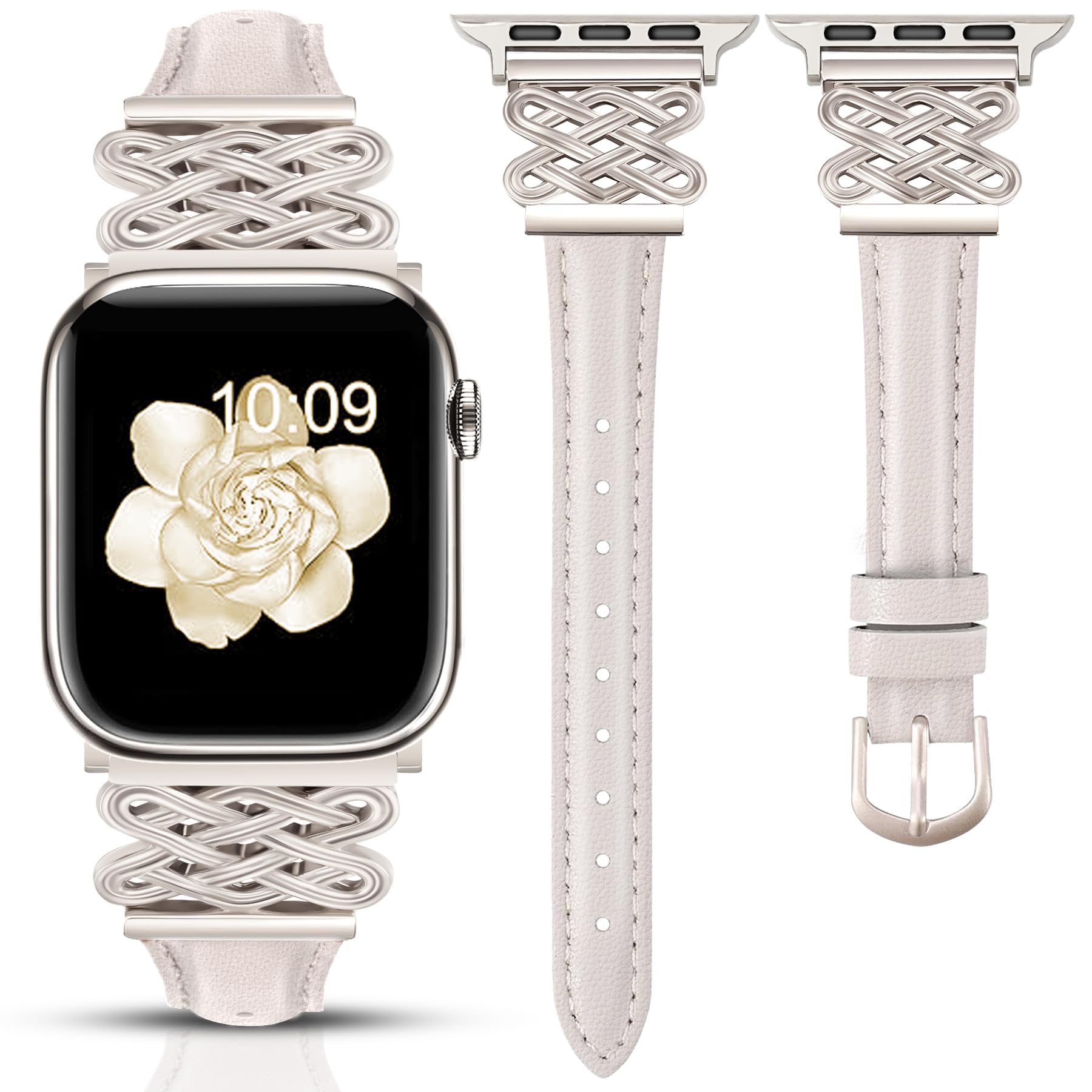 Newlibery Cinturino in pelle da donna sottile ed elegante, compatibile con Apple