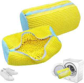 Set of 2 Reusable Shoe Washing Machine Wash Bags, Yellow