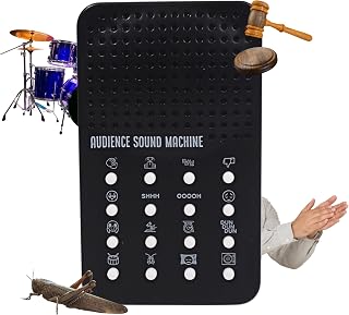 Audience Sound Machine with 16 Cheers, Boos, Applause, Cheering, Cricket Noises, Rim Shot, Record Scratch - Portable Electronic Audience Themed Sound Maker for Kids with 16 Effects - Practical Joke