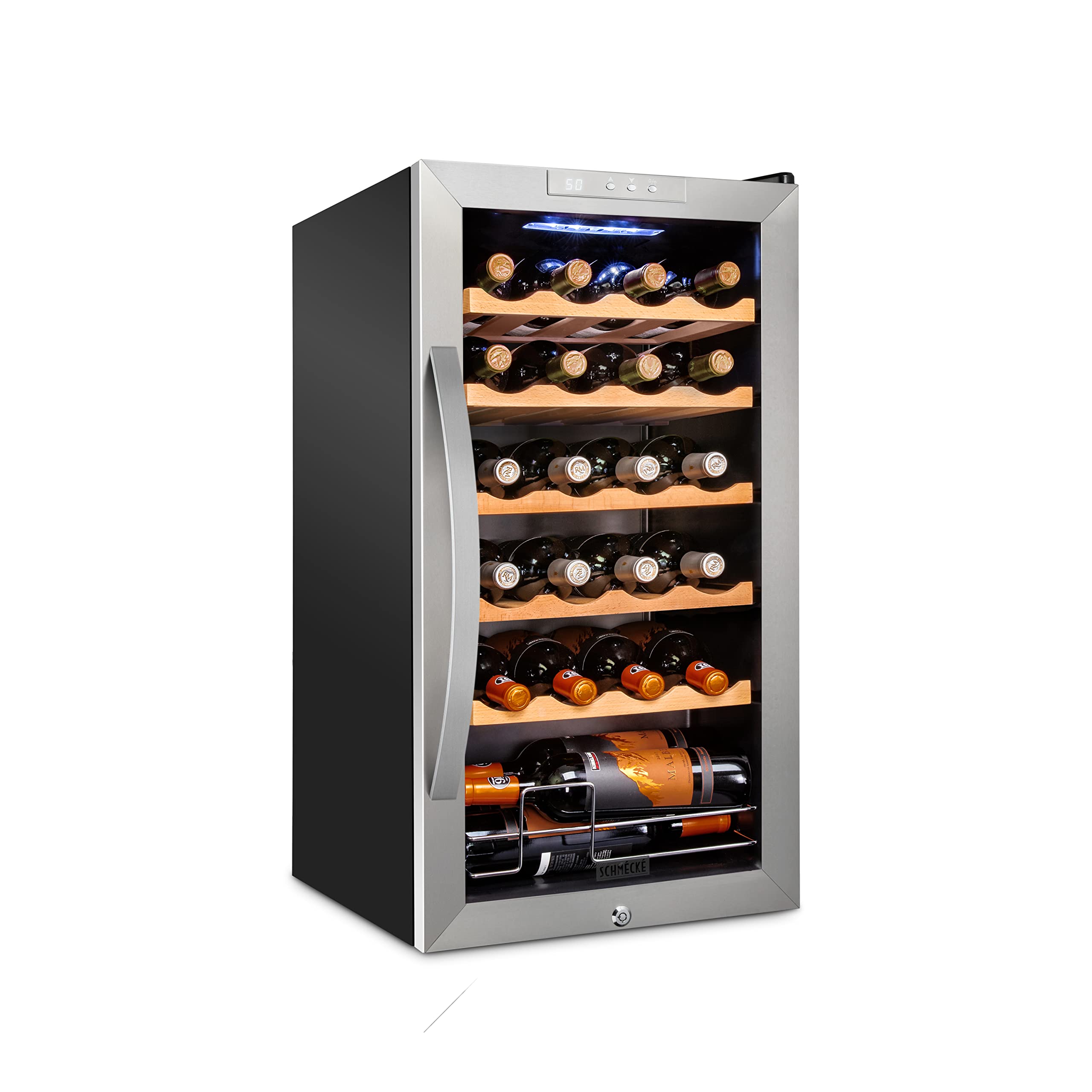 SCHMÉCKÉ 24 Bottle Compressor Wine Cooler Refrigerator w/Lock - Large Freestandi