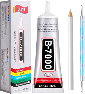 FITTDYHE B7000 Glue Clear with Precision Tip，50Ml B7000 Glue Clear for Rhinestones Glue for Crafts, Multipurpose Jewelry Glue for Fabric DIY Craft Makeup Shoes Jewelry Making Nail Art