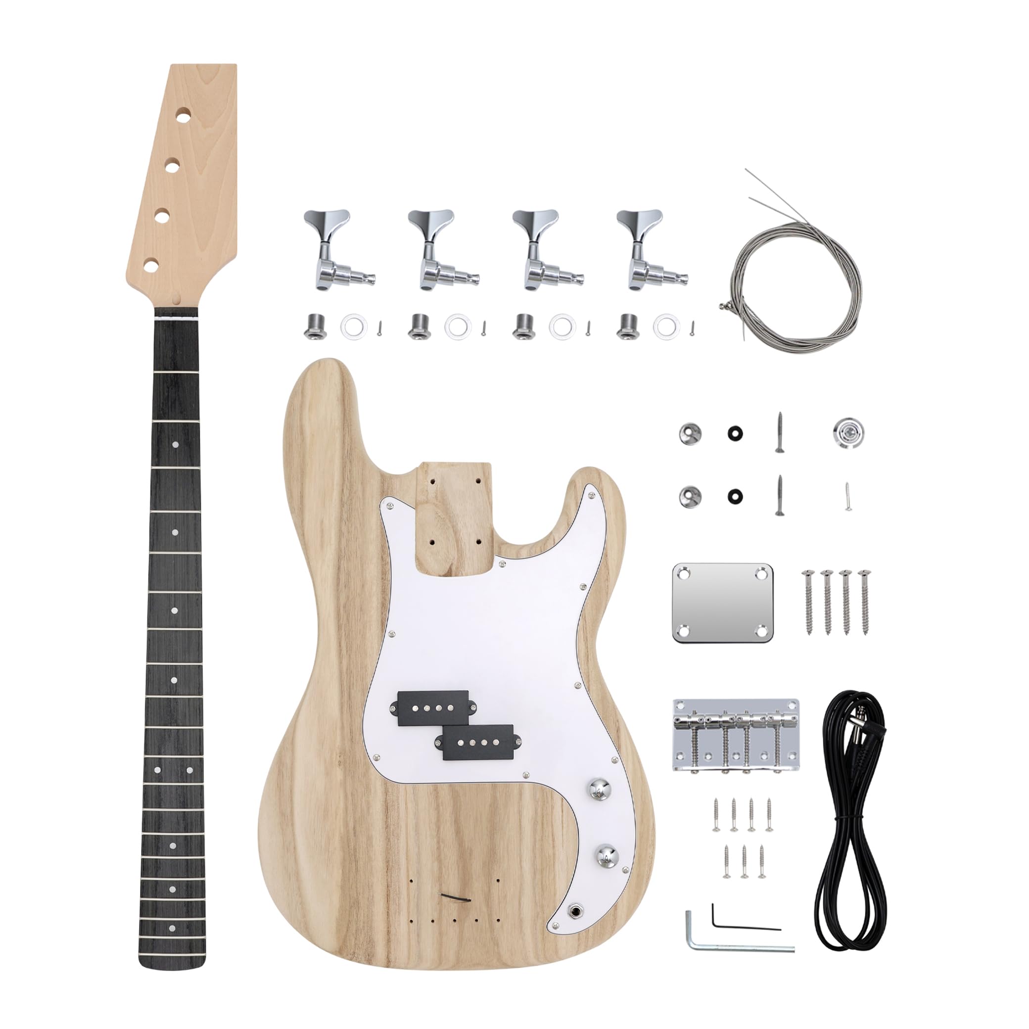 Fistrock DIY Bass Guitar Kit PB Bass Style Paulownia Body Hard Maple Neck | Engi