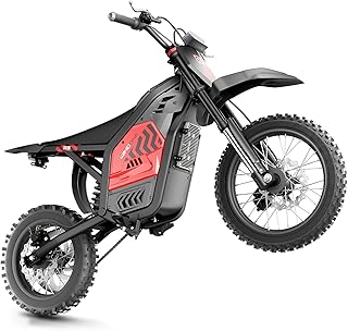 Windone RS5 Electric Dirt Bike for Teens & Adults (13+), Up to 37 MPH | 45 Miles Range, 2200W Peak Motor, 14"/12" Off-Road Tires, Hydraulic Suspension, 3-Speed Modes Electric Motorcycle