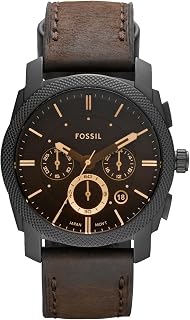 Fossil Mens Chronograph Quartz Watch with Leather Strap FS4656IE