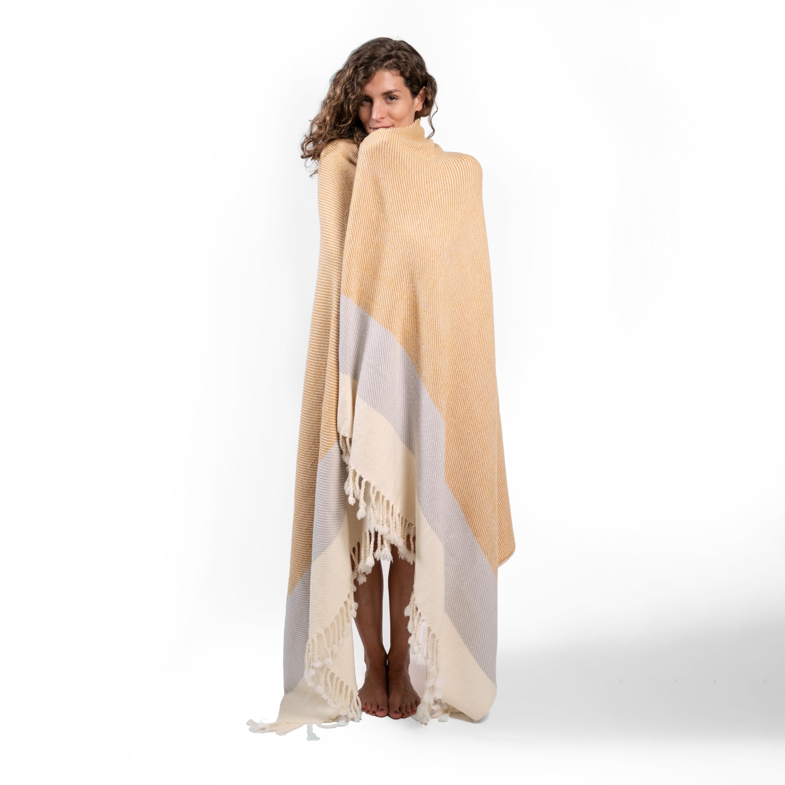 Ritzy Wool Throw Blanket, Solana Super Soft, Lightweight, 100 Percent Pure Merin