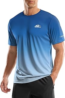 Men's UPF 50+ Sun Protection Swim Shirts Rash Guard Dry Fit Workout Tshirts