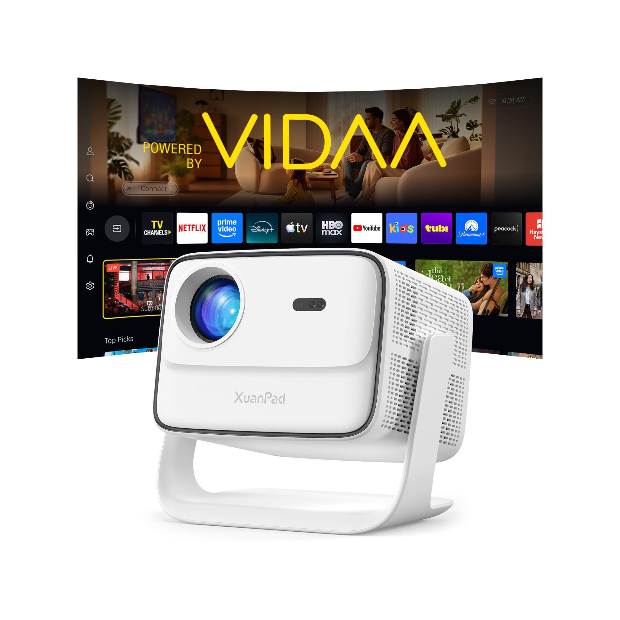 [VIDAA Live TV & 6000 ANSI & Now with Netflix] 4K Smart Projector with WiFi and 