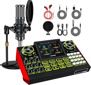 TENLAMP G9 Audio Mixer Bundle with Microphone for Streaming & Karaoke | Easy streaming with noise reduction, voice effects, auto-tune and Bluetooth audio for karaoke, gaming and live content.