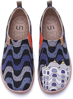 UIN Women’s Slip-On Canvas Shoes, Model Art, Painted Pomegranate, White