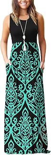 MOLERANI Women's Casual Solid Maxi Dress with Pockets