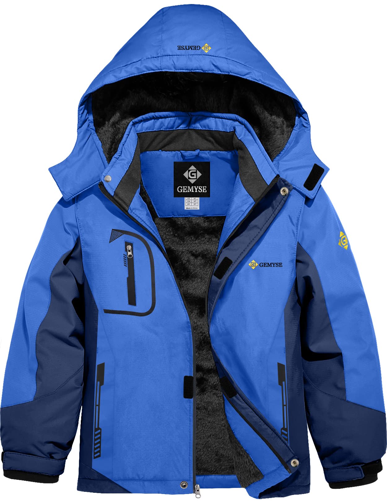 GEMYSE Boys Mountain Waterproof Ski Jacket Winter Coat Outdoor Fleece