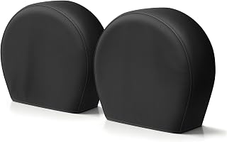 Explore Land Tire Covers 2 Pack Fit Tire Diameters 26-28.75 inch, Black | Tough Wheel Protector for Truck, SUV, Trailer, Camper, RV, All Weather Protection