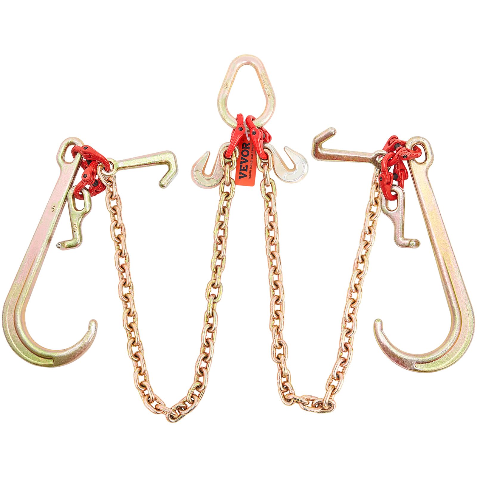 VEVOR V Bridle Chain, 5/16 in x 3 ft Bridle Tow Chain, Grade 80 V-Bridle Transpo