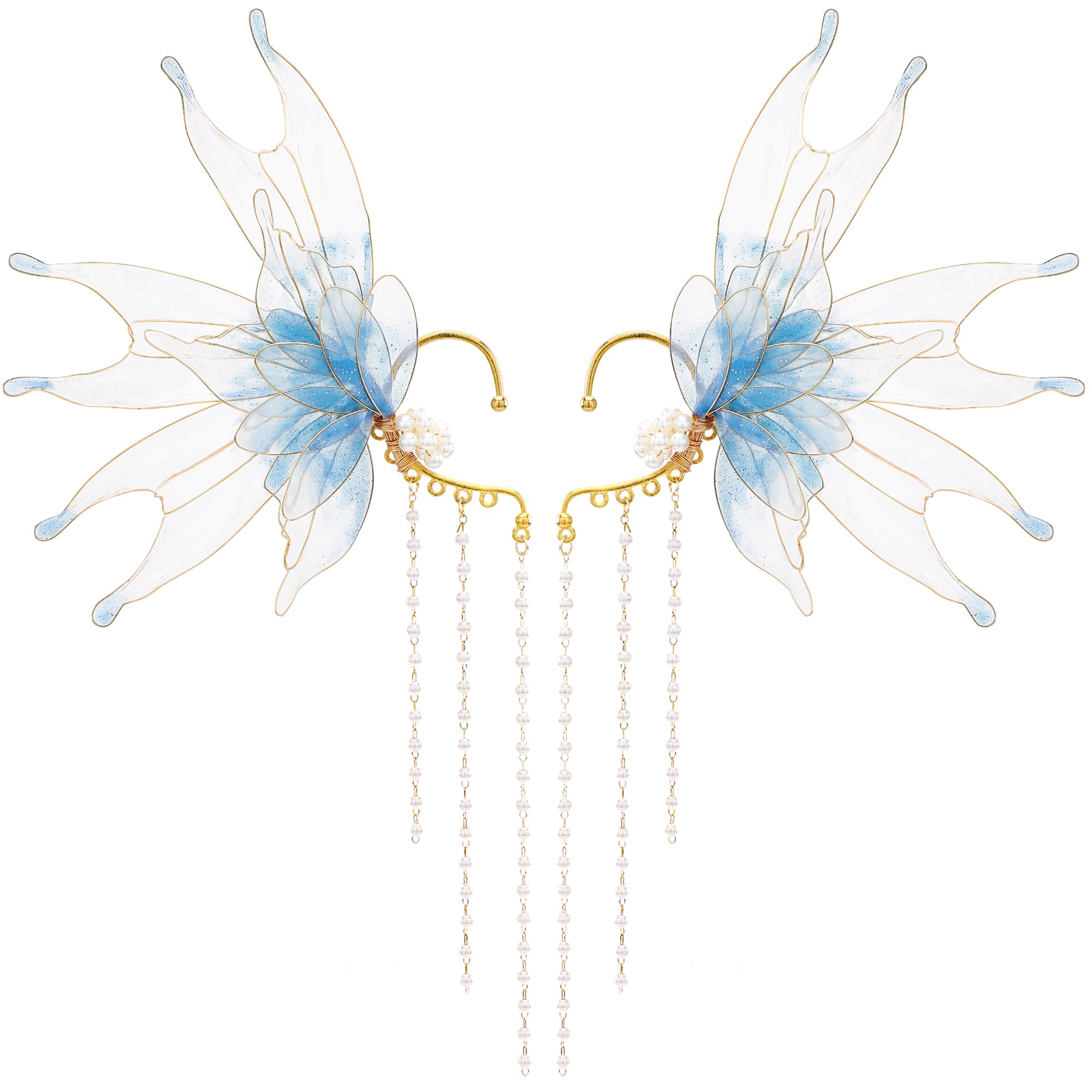 FRESHME Mermaid Elf Ear Cuffs - Fairy Ear Cuffs with Tassel No Piercing Earrings