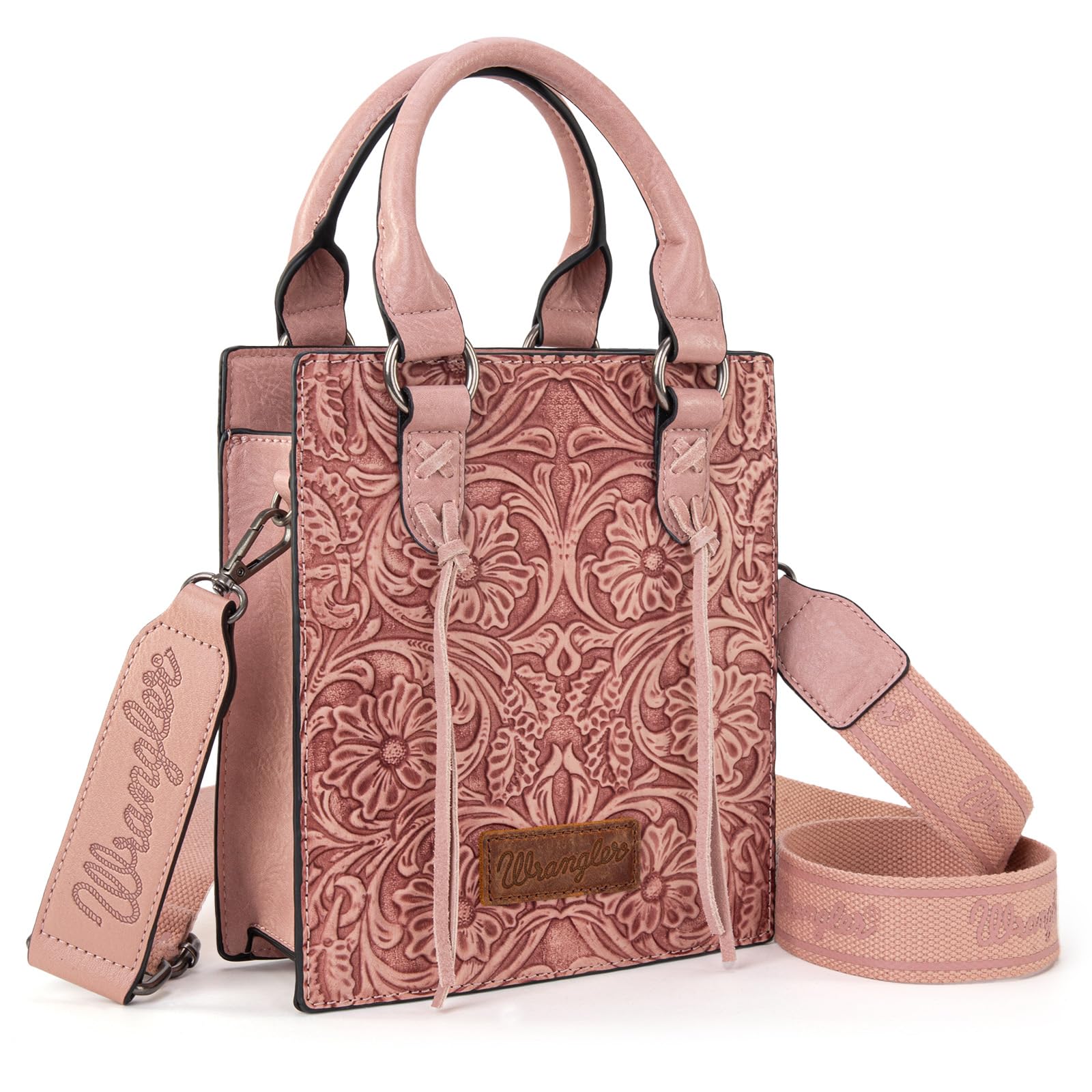 Wrangler Western Crossbody Bag for Women Tooling Top Handle Handbags and Mini To