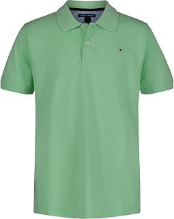 Tommy Hilfiger Boy's Short Sleeve Matt Polo Shirt Boys Short Sleeve Stretch Ivy Polo Collared Shirt, Signature Embroidered Logo (Pack of 1)