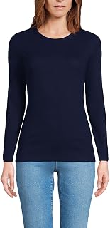 Lands' End Women's Cotton Rib Knit T-Shirt