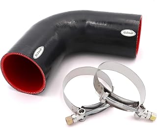 90 Degree Elbow Coupler Silicone Hose 4-Ply 3-inch for Automotive Turbo/Intercooler/Intake Piping,Length 120mm Thickness 5mm with T-Bolt Clamp