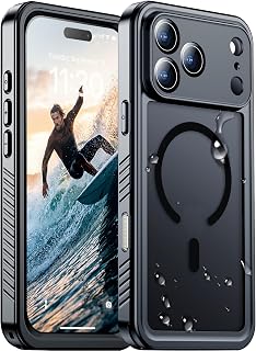 Red2Fire Compatible with iPhone 17 Pro Max Case Waterproof Magnetic Built-in Screen & Camera Protector IP68 Underwater Full Body 17FT Military Dropproof Shockproof Translucent Matte Phone Case