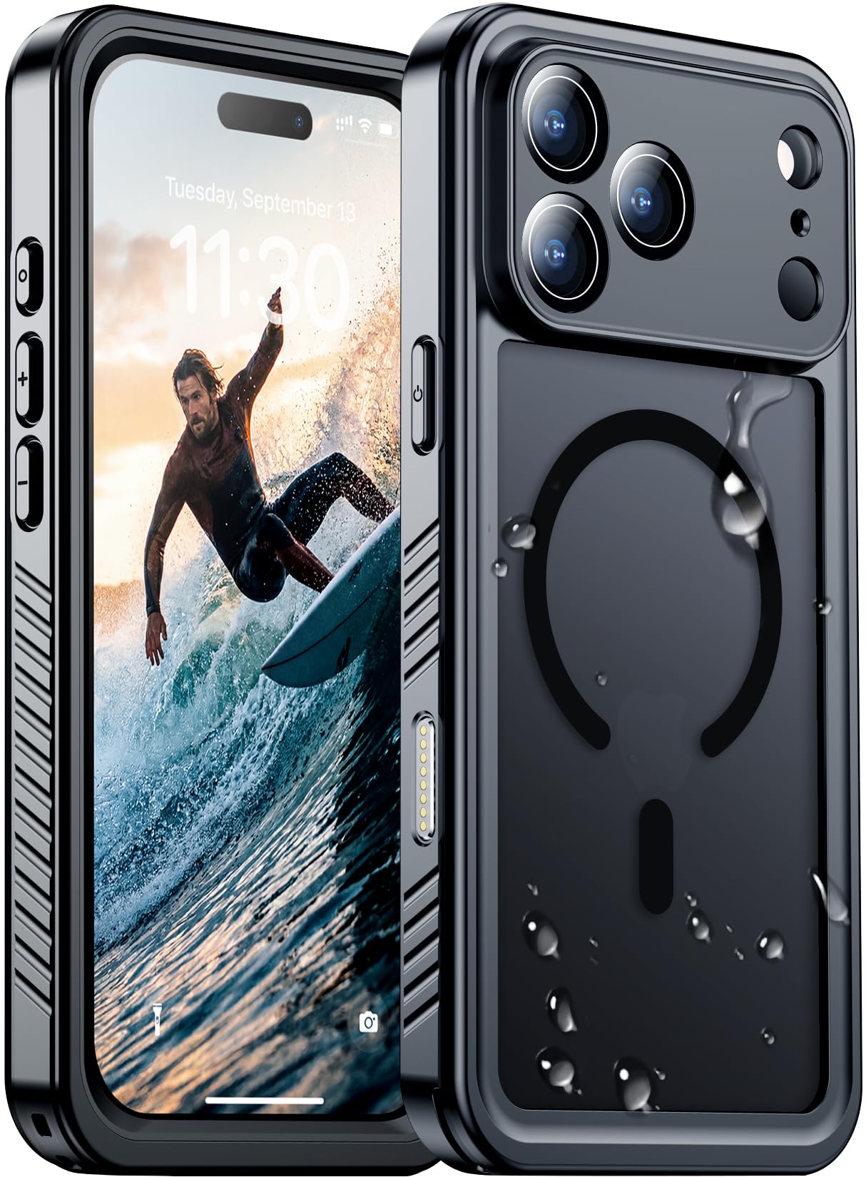 Red2Fire Compatible with iPhone 17 Pro Max Case Waterproof Magnetic Built-in Scr