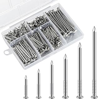Wensilon 304 Stainless Steel assortment Nails Kit,nail for hanging pictures | 430 PCS Stainless Steel Nails Assortment for Picture Hanging, Woodworking, Wall Art, Crafts & Home Repairs