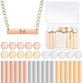 Hicarer 30 Pcs Metal Stamping Blanks Tag Pendants