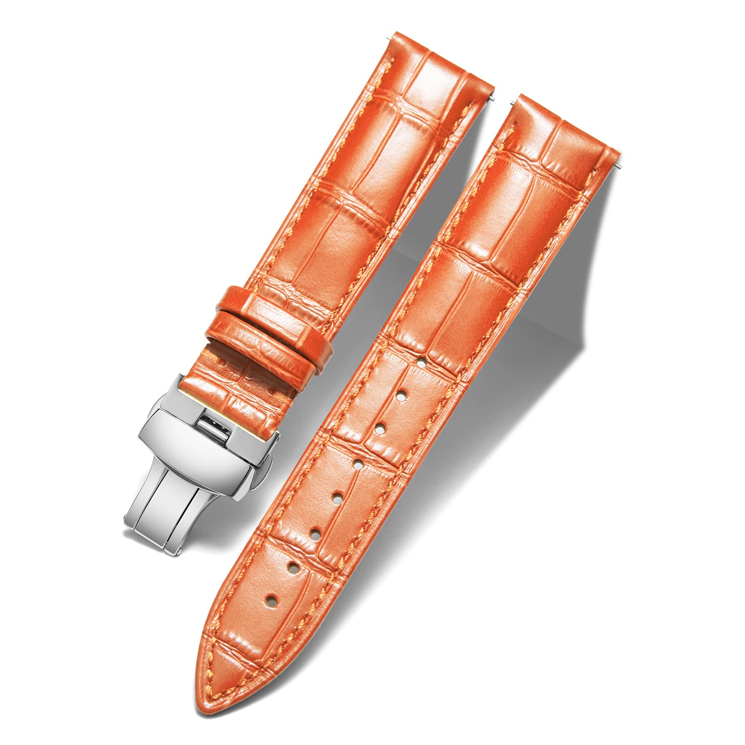 BINLUN Leather Watch Strap Replacement Leather Strap for Men/Women with Butterfl