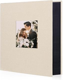 Artmag 4x6 400 Photos Linen Album Large Capacity Fabric Album for Family Wedding Anniversary Holds 400 Vertical Photos (400 Pockets, Beige)