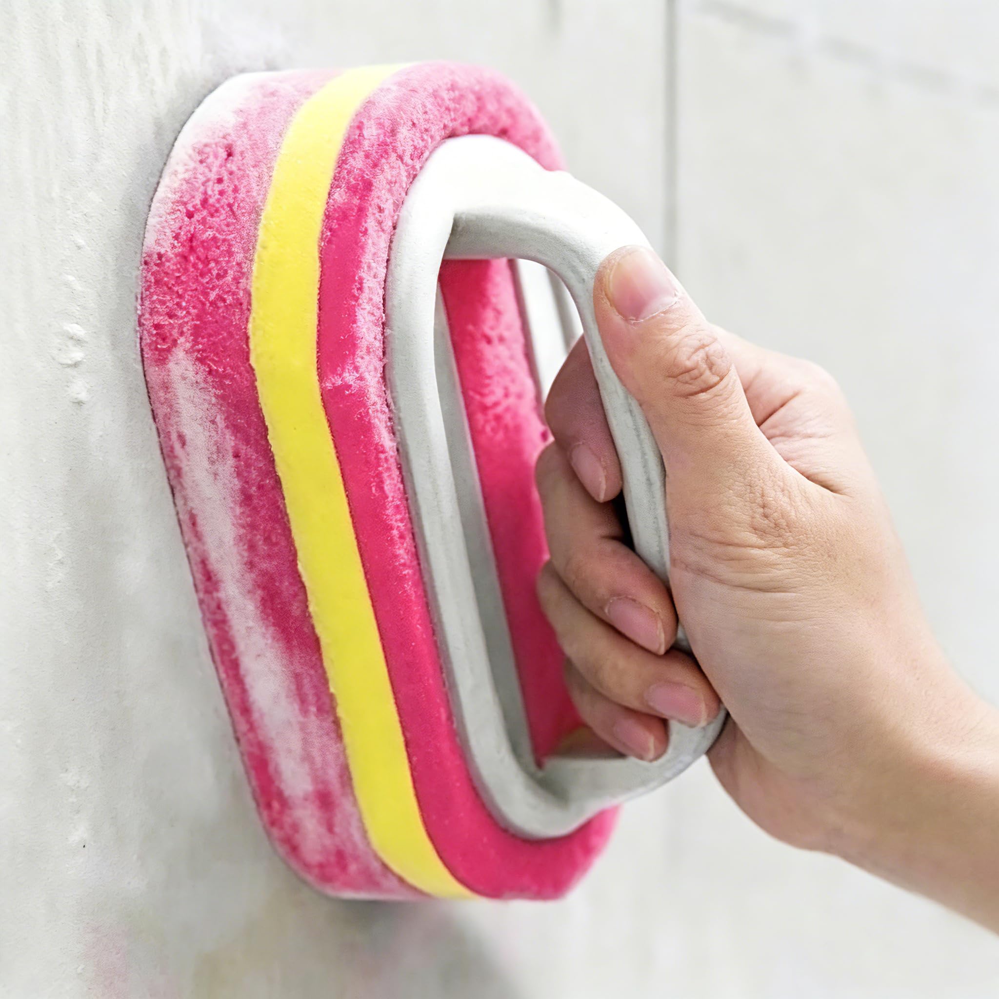 Ergonomic Cleaning Brush with Shower Sponge Multipurpose Scrubber Bathroom Kitch