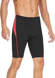 Costume da bagno da uomo Jammer Athletic Swim Endurance Training Costumi da bagno Dimensioni: 32-42, Nero/rosso, Large