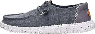 HEYDUDE Women's Wendy Chambray Grid, Women's Shoes, Women's Slip-On Loafers, Comfortable & Lightweight