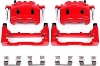 PowerStop Front Red Powder Coated Brake Caliper Pair for Cadillac Escalade 2008-20 |Escalade ESV 2008-20 |Escalade EXT 2008-13 |XTS 2013-19 - High-Temp Brake Caliper Upgrade, S4918A
