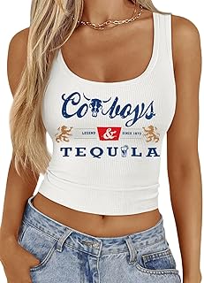 Western Cowgirl Tank Tops Women Country Music Crop Top Sleeveless Cowboy Graphic Cami Shirt
