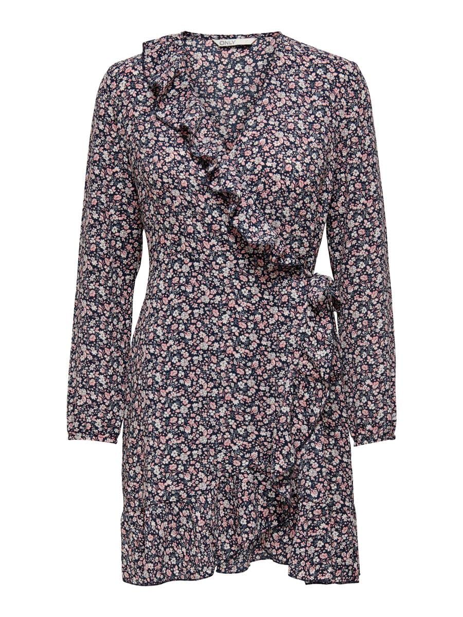 ONLY Onlcarly L/S Wrap Short Dress Noos Wvn Dress for Women