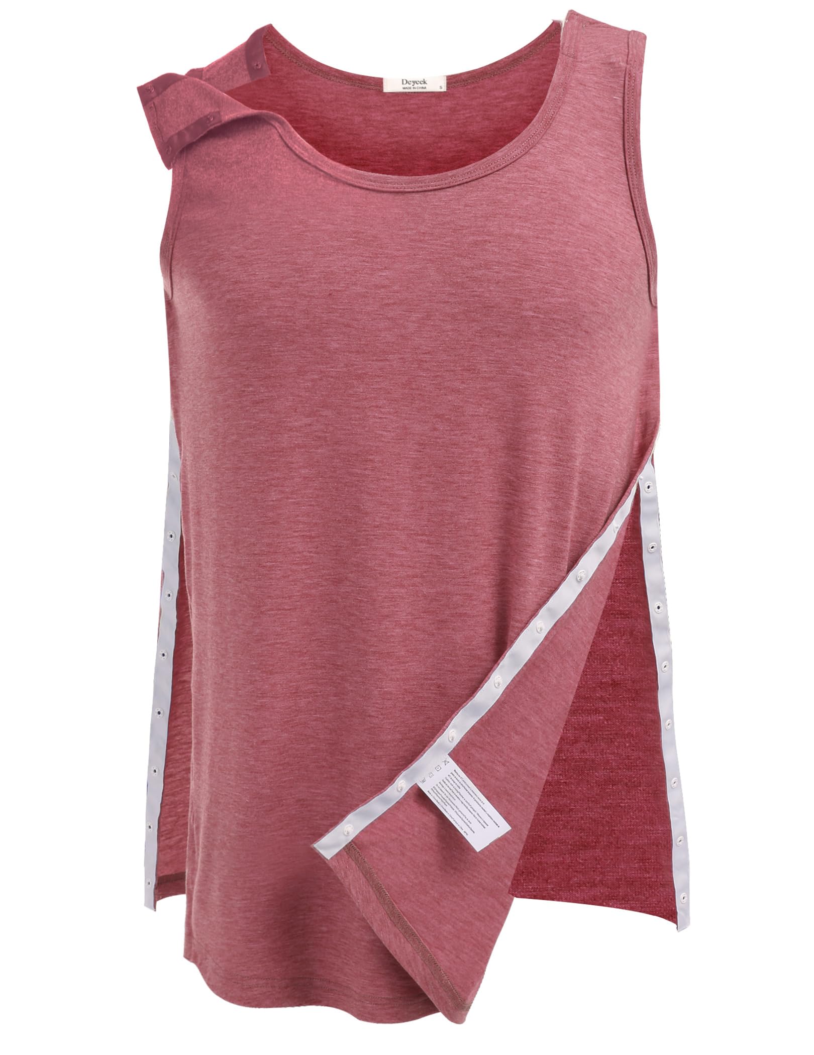Deyeek Unisex Shoulder & Side Full Snap-Access Tank Tops Tearaway Post Shoulder 
