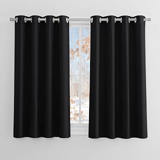 PONY DANCE Short Thermal Insulated Curtain with Eyelets, Anti-UV, Opaque