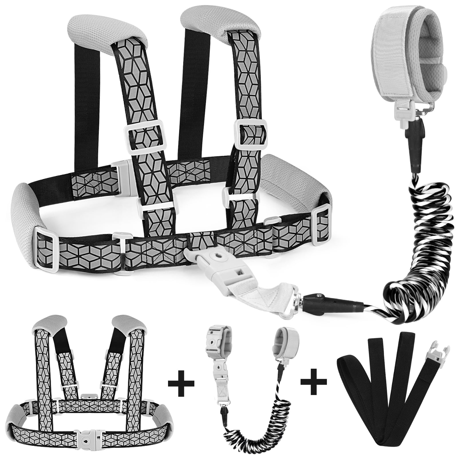Accmor Toddler Harness Leash, Reflective Kid Harness with Anti Lost Wrist Link, 