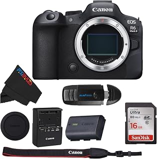Canon EOS R6 Mark II Mirrorless Camera with PIXIBYTES Microfiber Cleaning Cloth... (Body Only w/Pixibytes Basic Bundle)