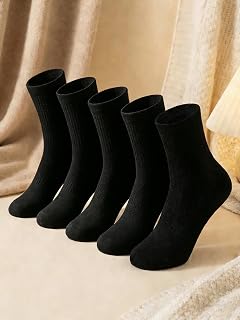 Paquete de 5 calcetines para hombre y mujer, antideslizantes, resistentes al olor y transpirables, calcetines deportivos a media pantorrilla
