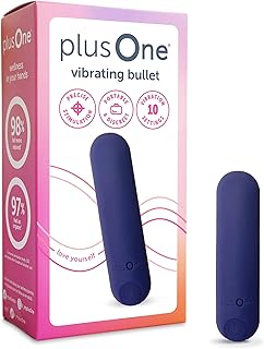 plusOne Bullet Vibrator for Women - Mini Vibrator with 10 Vibration, Purple | Personal Massager Made of Body-Safe Silicone, Fully Waterproof, USB Rechargeable