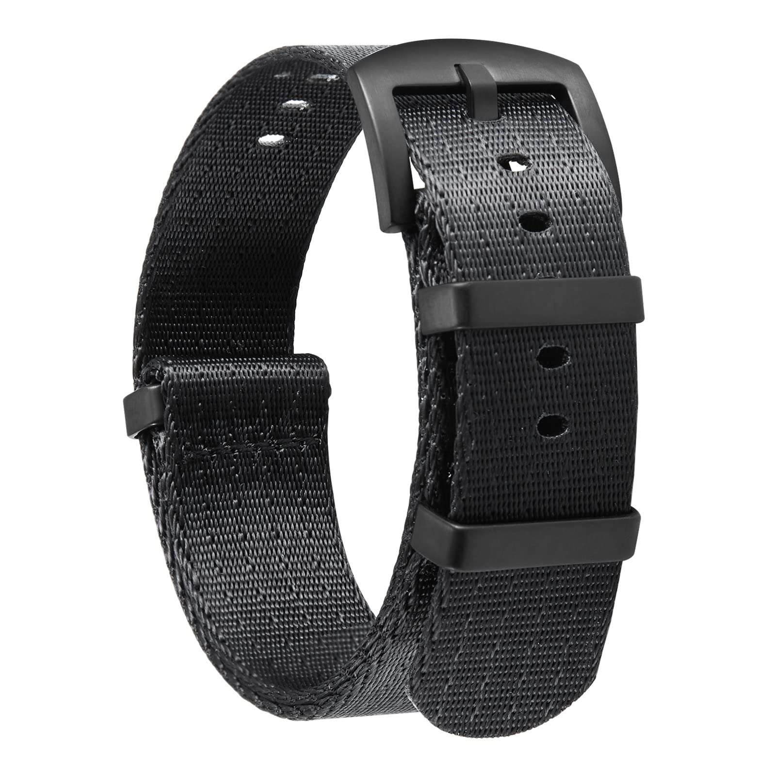 BINLUN Nylon Watch Band 18mm,20mm,22mm,24mm Rugged Military Replacement Watch St