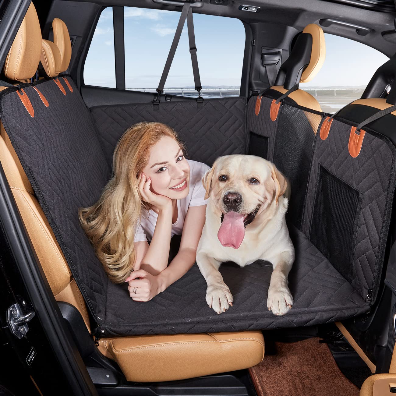YJGF Back Seat Extension, Dog Seat Cover for Back Seat, Hard Bottom, Car Seat Co