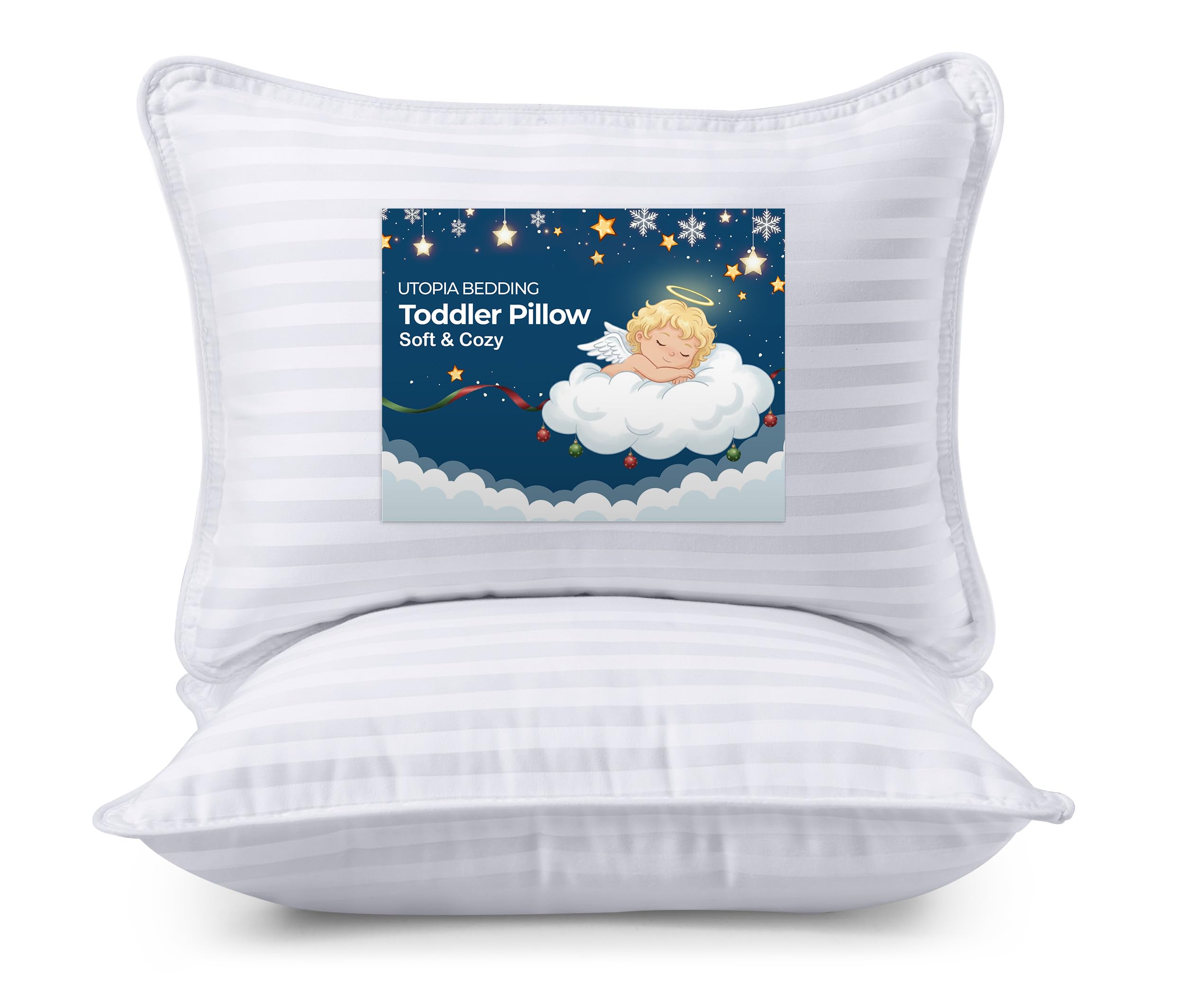 Utopia Bedding Toddler Pillow 2 Pack, Cotton Blend Shell 13x18 Inch, White | Sof