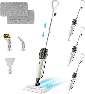 Wotaste Steam Mop Cleaner 260°F Steam in 15s, 16.9oz Tank Hardwood and Tile | 99.9% Stains Removal, Chemical-free Cleaning Safe for Kids/Pets, Lightweight, Deep Cleaning Floor Steamer for Hardwood/Tile