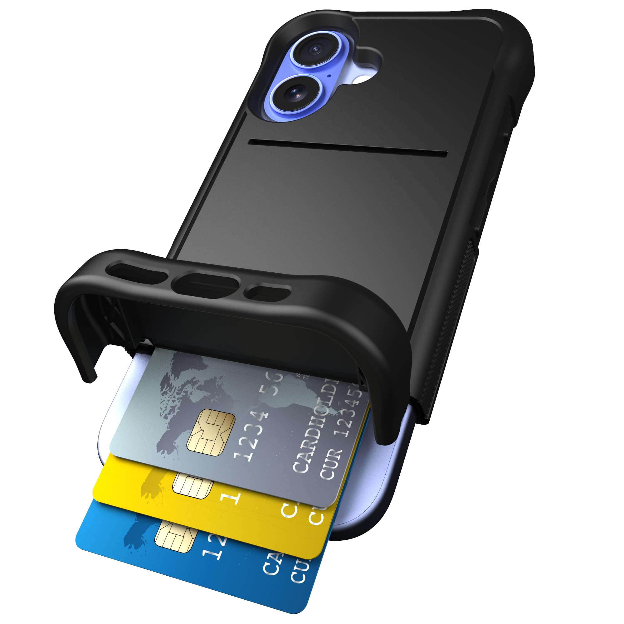 Scooch® iPhone 16 Case with Card Holder, Wingmate Wallet Case with Hidden Slot a