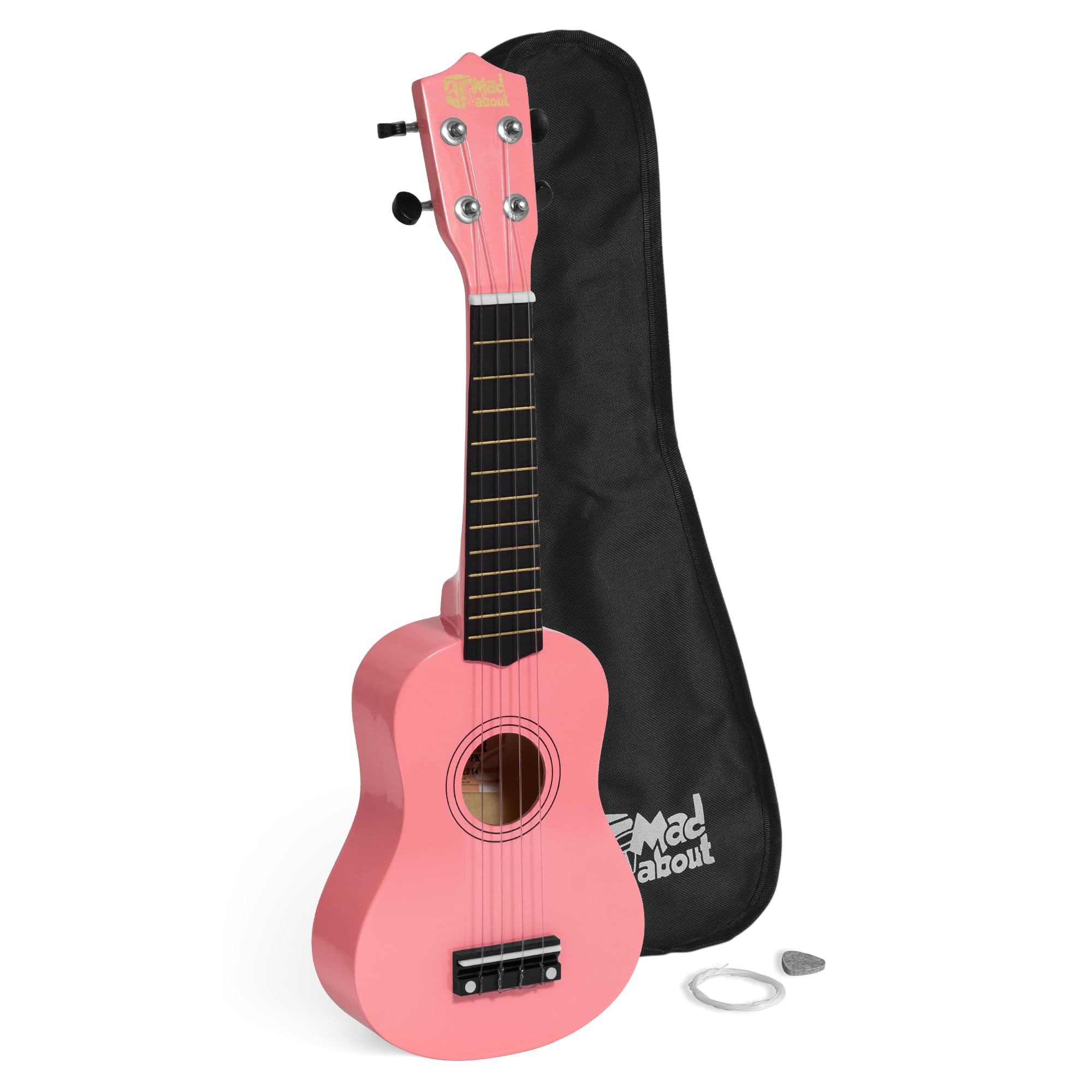 Mad About SU8 Soprano Ukulele - Pink | FREE Gig Bag, Pick, and Spare Strings - G