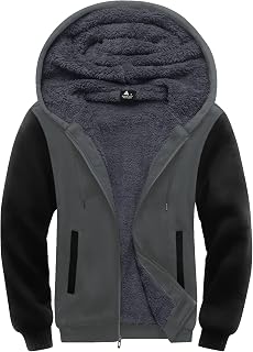 SCODI Hoodies for Men Heavyweight Fleece Sweatshirt Zip Up Thick Jacket